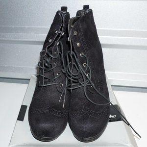 Mossimo Black Lace Up Wedge Booties Size 11